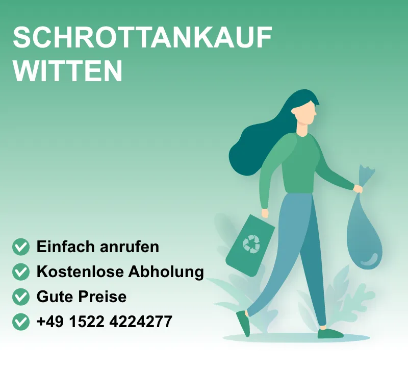 Schrottankauf Witten
Altmetallankauf in Witten
Schrotthandel Witten
Schrottabholung Witten